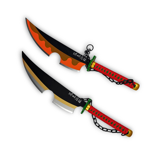 Tengen Uzui's Dual Nichirin Sword Pair (Wood)
