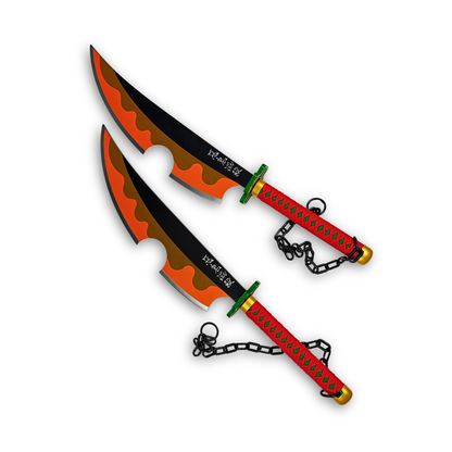 Tengen Uzui's Dual Nichirin Sword Pair (Wood)
