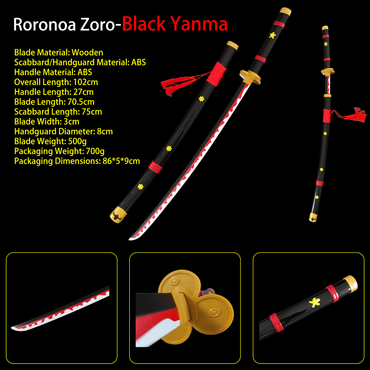 One Piece Wooden Katana Replica | Anime Cosplay Sword