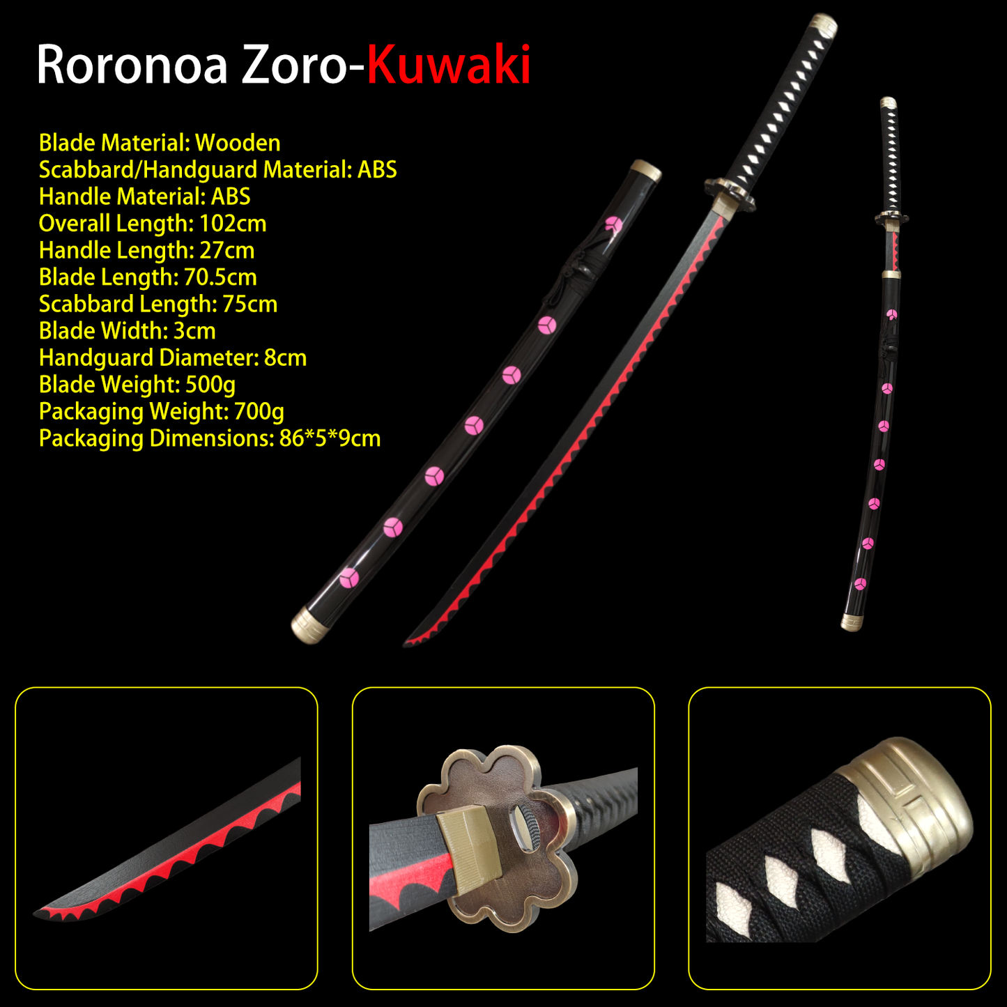 One Piece Wooden Katana Replica | Anime Cosplay Sword