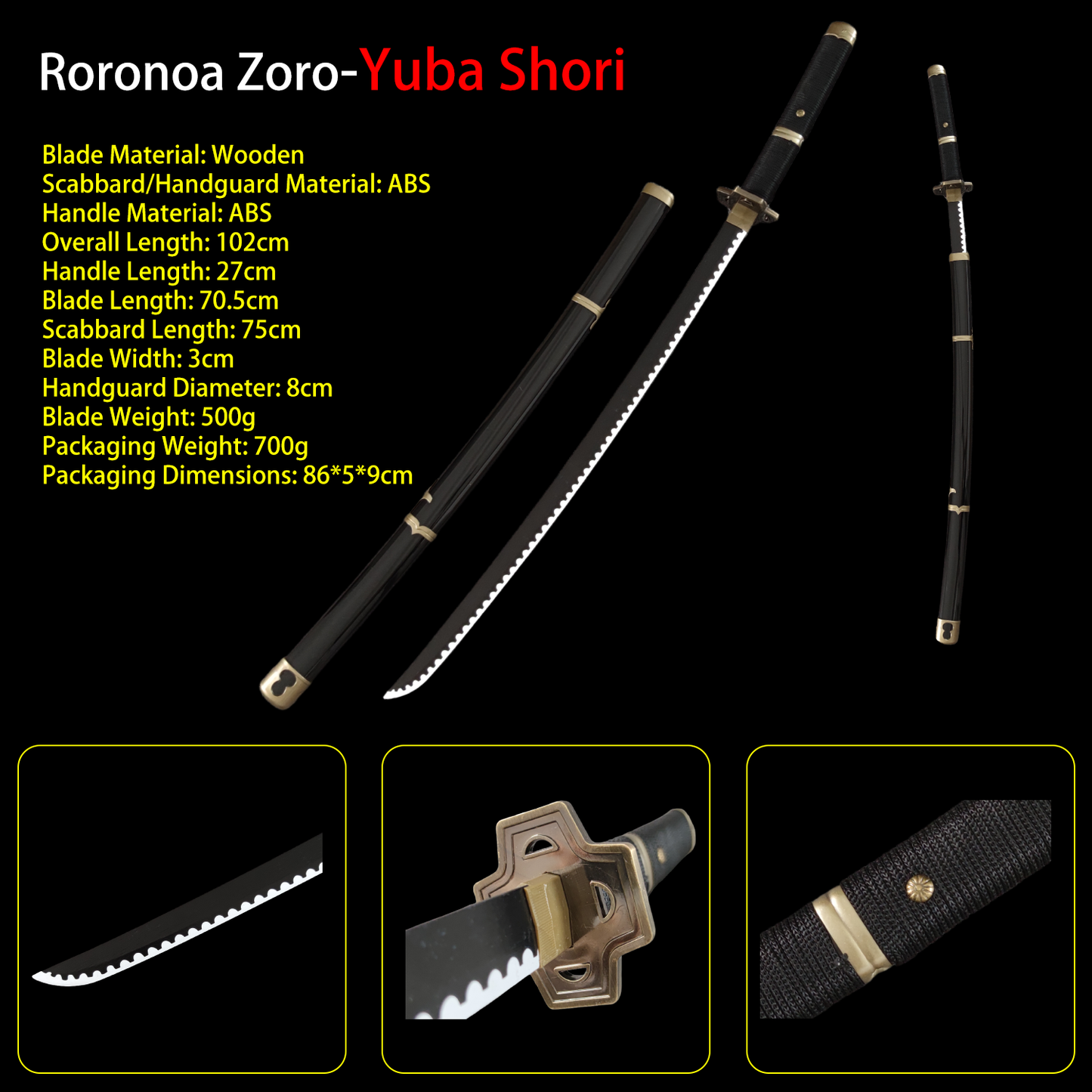 One Piece Wooden Katana Replica | Anime Cosplay Sword